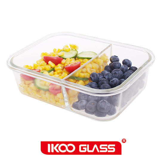 AFC Trading. Ikoo Rectangle Food Container with 2 Dividers (980ML)