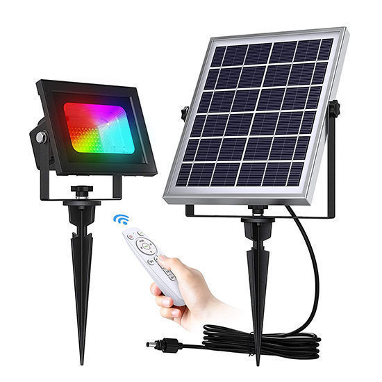 Picture of Solar RGB Spotlight W/Remote Control BT-F6-C