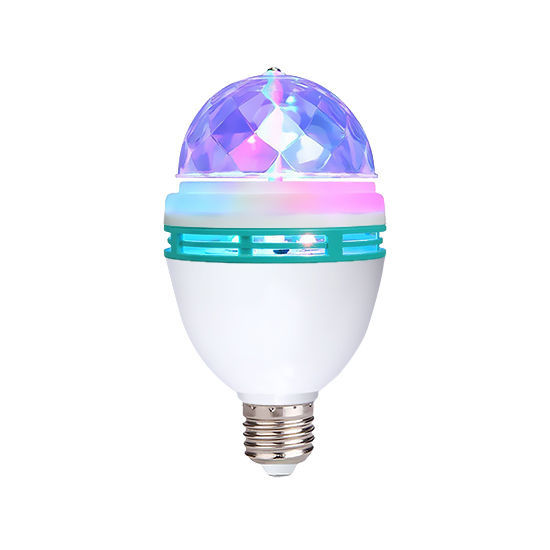 IAGBIBUI Disco Ball Light Bulb, 3w E27 RGB Color Rotating Bulb Led