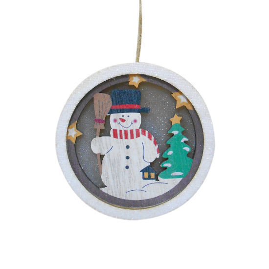 Picture of Wooden Xmas Light (Snowman)
