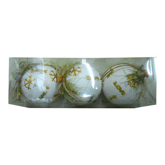 Picture of Xmas Ball W/ Gold Design (3 Pcs)