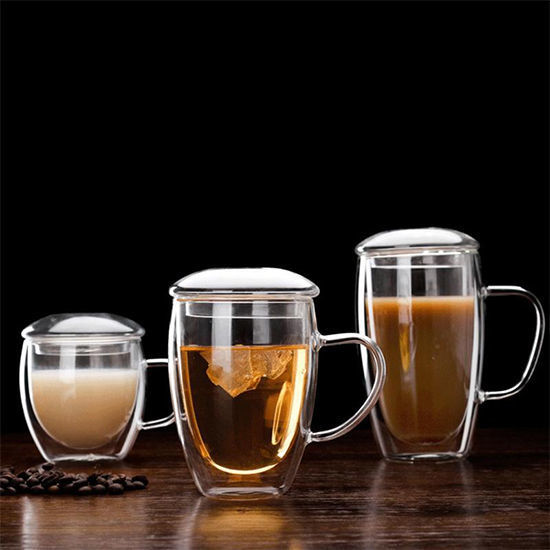 Picture of Double Wall  Mug with Glass Cover - 450 ML