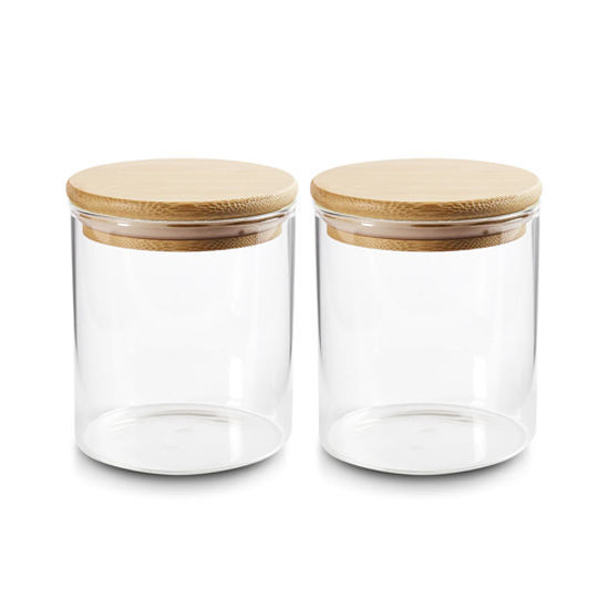 Picture of Canister Jar W/Bamboo Lid 500 ml (2pcs)