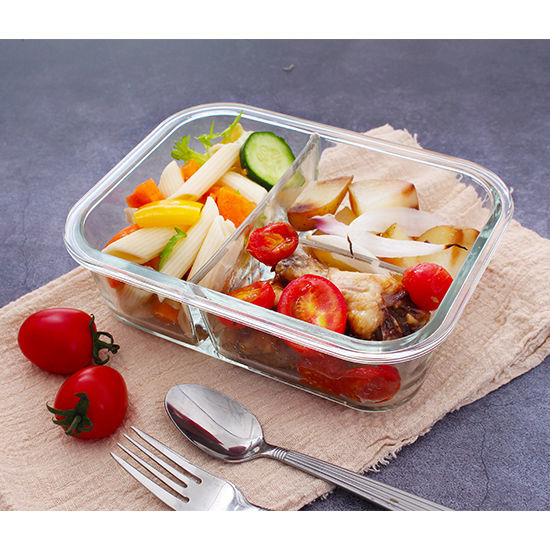 AFC Trading. Ikoo 2 Compartment Glass Container 1050ml