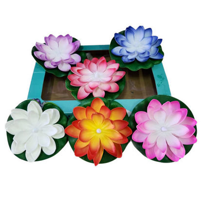 Picture of Led Light Lotus Flower W/Water Sensor 15cm (Battery Operated)