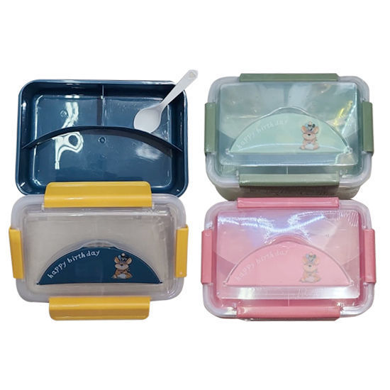 Picture of Lunch Box with 3 compartment with spoon