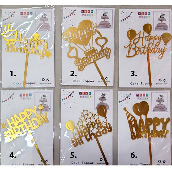 Picture of Happy Birthday Gold  Cake Topper