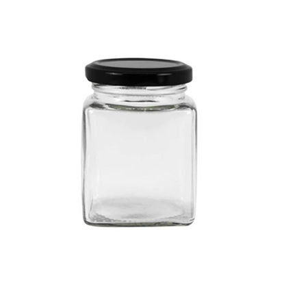 Picture of 4 Sides Square Jar with Metal Cover 500ml (8 x 11cm)