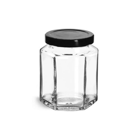 Picture of 6 Sides Jar with Metal Cover (500 ml) - 12cm