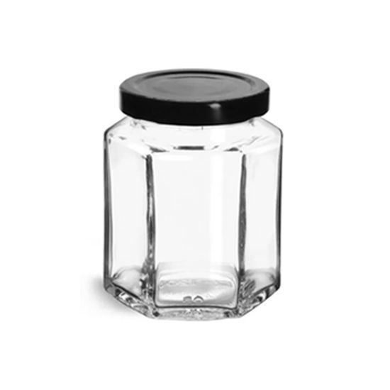 Picture of 6 Sides Jar with Metal Cover (900 ml) - 13cm