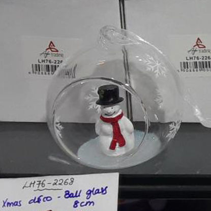 Picture of Xmas Deco Snowman - Glass Ball 8cm