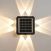 Picture of Solar Wall Light 4 Sides / 8 Leds W/Flexible Panel (Warm White)