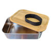 Picture of Metal Bento Box with Wooden Lid & Elastic Band (20 x 22 x 6cm)