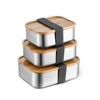Picture of Metal Bento Box with Wooden Lid & Elastic Band (21 x 25 x 8cm)