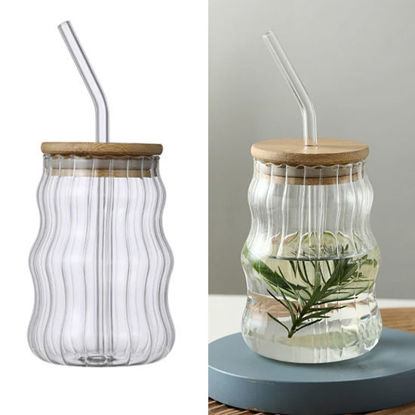 Picture of Glass Tumblur with straw