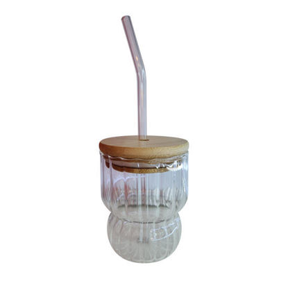 Picture of Glass Tumblur With Straw (Height : 10 cm)