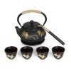Picture of Teapot, Stand, Handle & 4 Cups - Gold Fish Design