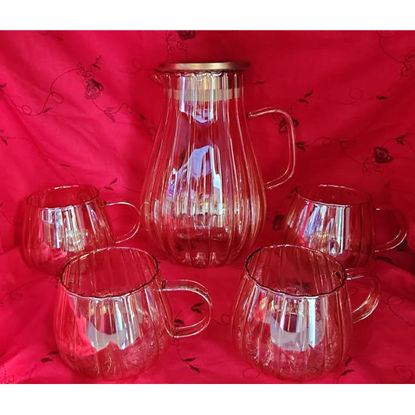 Picture of Glass jug with 4 mugs