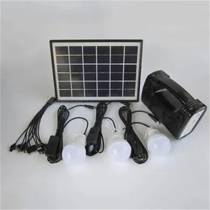 Picture of Solar Lighting System W/Charger Function + 3 Bulbs (White)