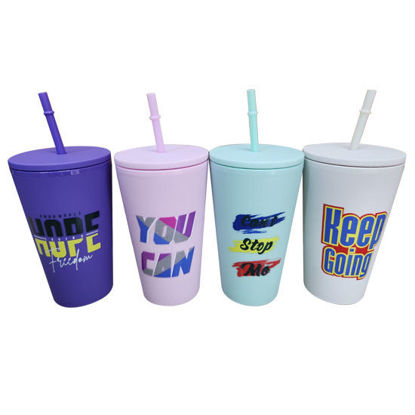 Picture of Quote Cup with Straw - 450ml