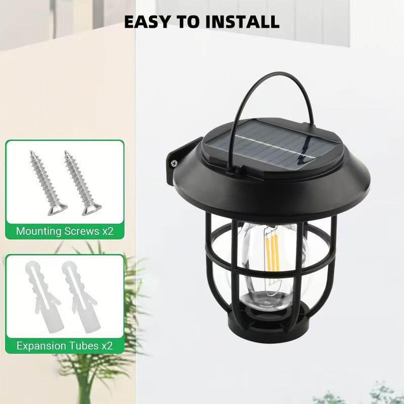 AFC Trading. Solar Vintage Filament Bulb Ceiling/Hanging Light