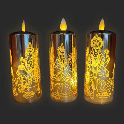 Picture of Candle with 3 Gods