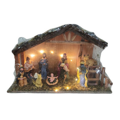 Picture of Nativity Set with Light - (40 x 26cm)