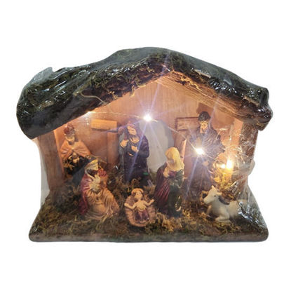 Picture of Nativity Set with Light - (20 x 25cm)