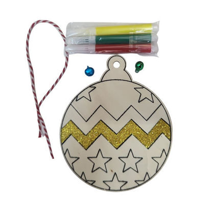 Picture of Xmas Ball Wooden DIY Colouring (3 Pens Included)