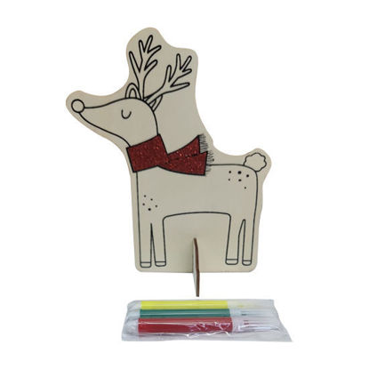 Picture of DIY Wood Reindeer Colouring (3 Pens Included)