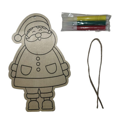 Picture of Xmas Santa Wooden DIY Colouring (3 Pens Included)