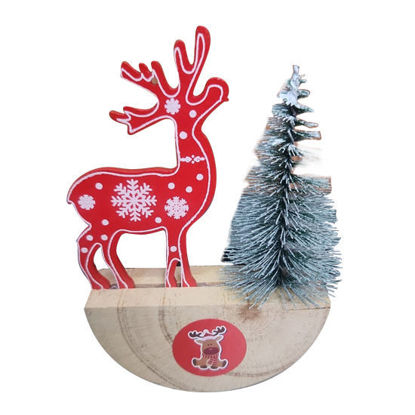 Picture of Reindeer On Semi Wood Log