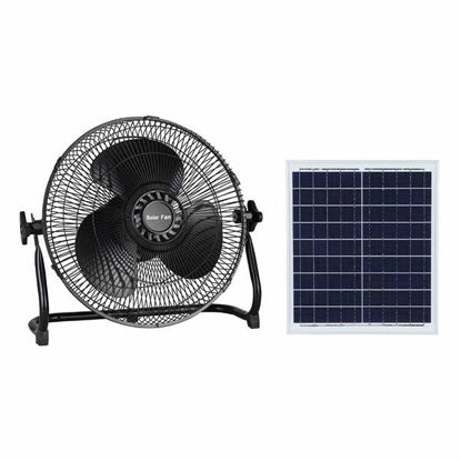 Picture of Solar Desk Fan Black W/Solar Panel & AC Plug