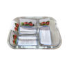 Picture of Glass bowl with 3 compartments and steam vent (20x15x7cm)