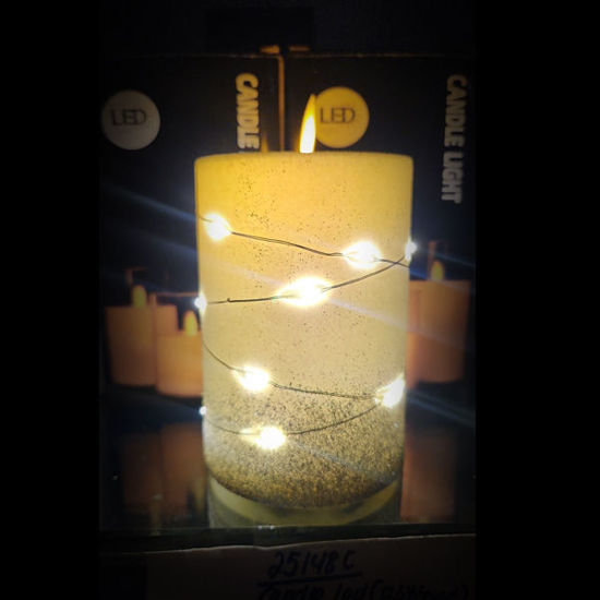 Picture of Wire Light Candle Glitter - 10.5cm