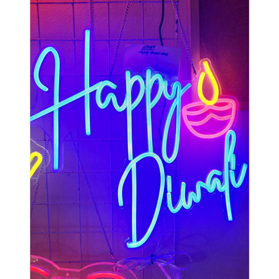 Picture of Happy Divali Diya Neon Frame