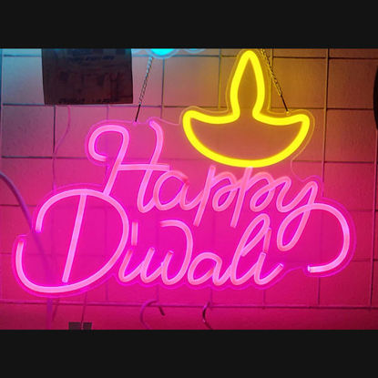 Picture of Happy Divali Diya Neon Frame