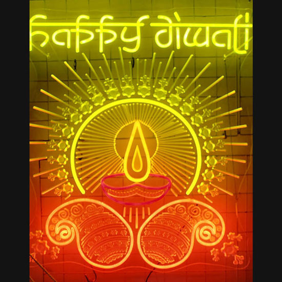 Picture of Happy Divali diya neon frame light - 70x80cm
