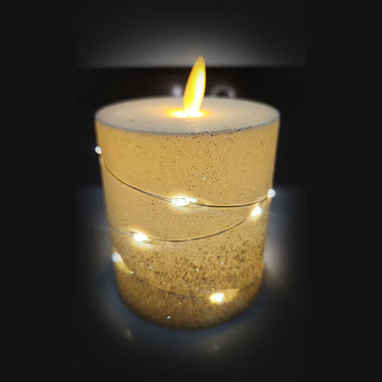 Picture of Wire Light Candle Glitter - 8cm