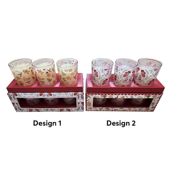Picture of Fragranced Candles Xmas Designs- 3pcs