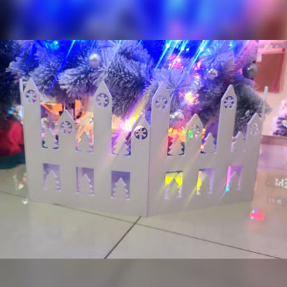 Picture of Xmas Wooden Fence (White) - 2pcs (30 x 30 x 120cm)