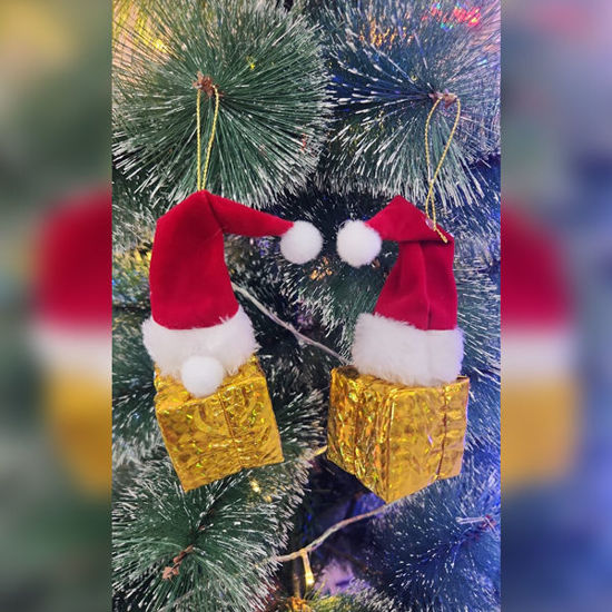 Picture of Xmas Hat on Giftbox (1pair)