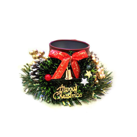Picture of Xmas Candle Holder with Red Bow