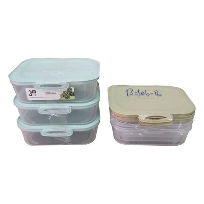 Picture of Plastic Food Container - 3pcs (10 x 12cm)