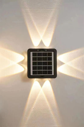 Picture of Solar Wall Light 4 Sides / 8 Leds (Warm White)