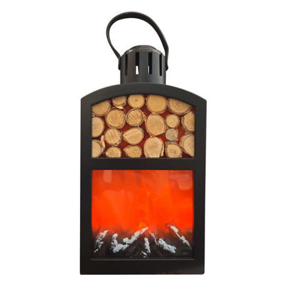 Picture of Fireplace Deco with Wood (Electric or Battery Operated) - 14 x 32cm