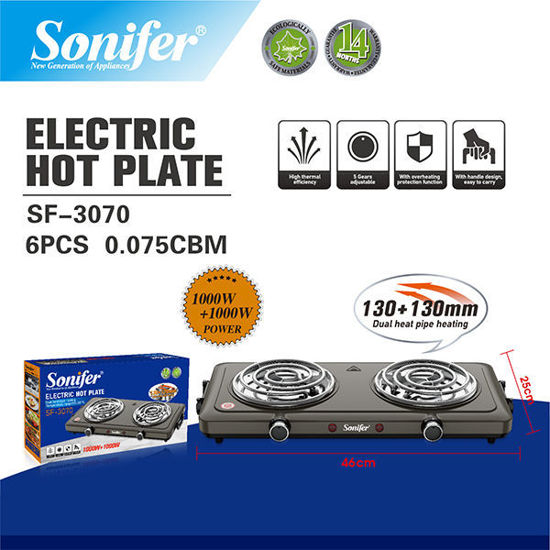 Picture of Sonifer Electric Hot Plate  SF-3070 Double 1,000W