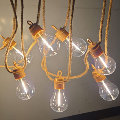 Picture of Festoon Light Bulb W/Rustic Rope (8 Bulbs - 5Mts)