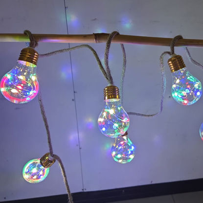 Picture of Festoon Multi-Color Flashing Wire Light Bulb (15 Bulbs-6.5M)