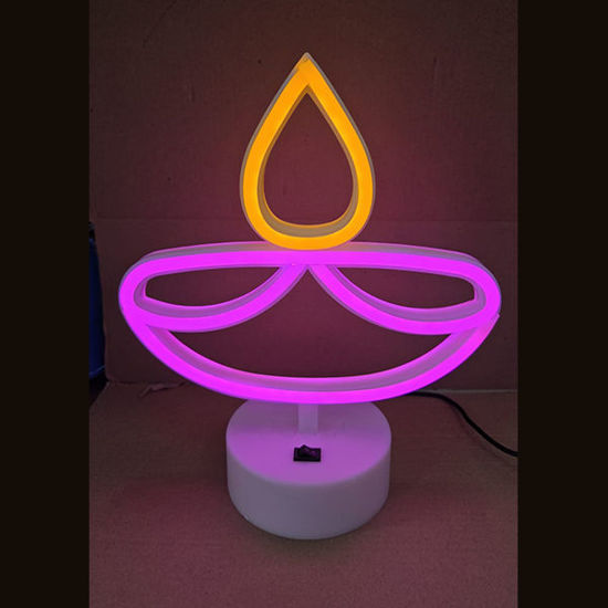 Picture of Neon diya frame (electric or battery operated) - 21x26cm